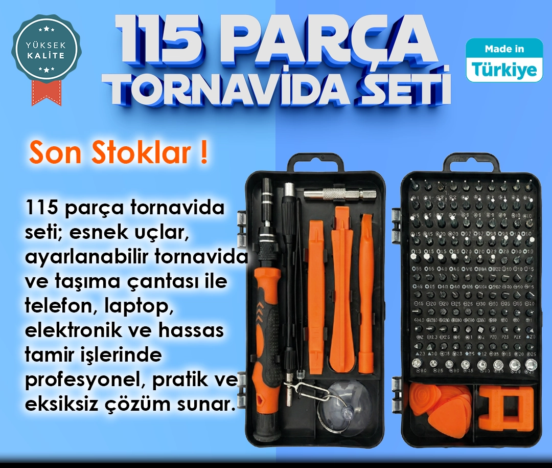 115 Parça Tornavida Seti